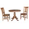 International Concepts Round 36 in Round Extension Dining Table with 2 Chairs, Distressed Oak, 36 in W, 48 in L, 29.3 in H K42-36RXT-C10-2 - alternate 1